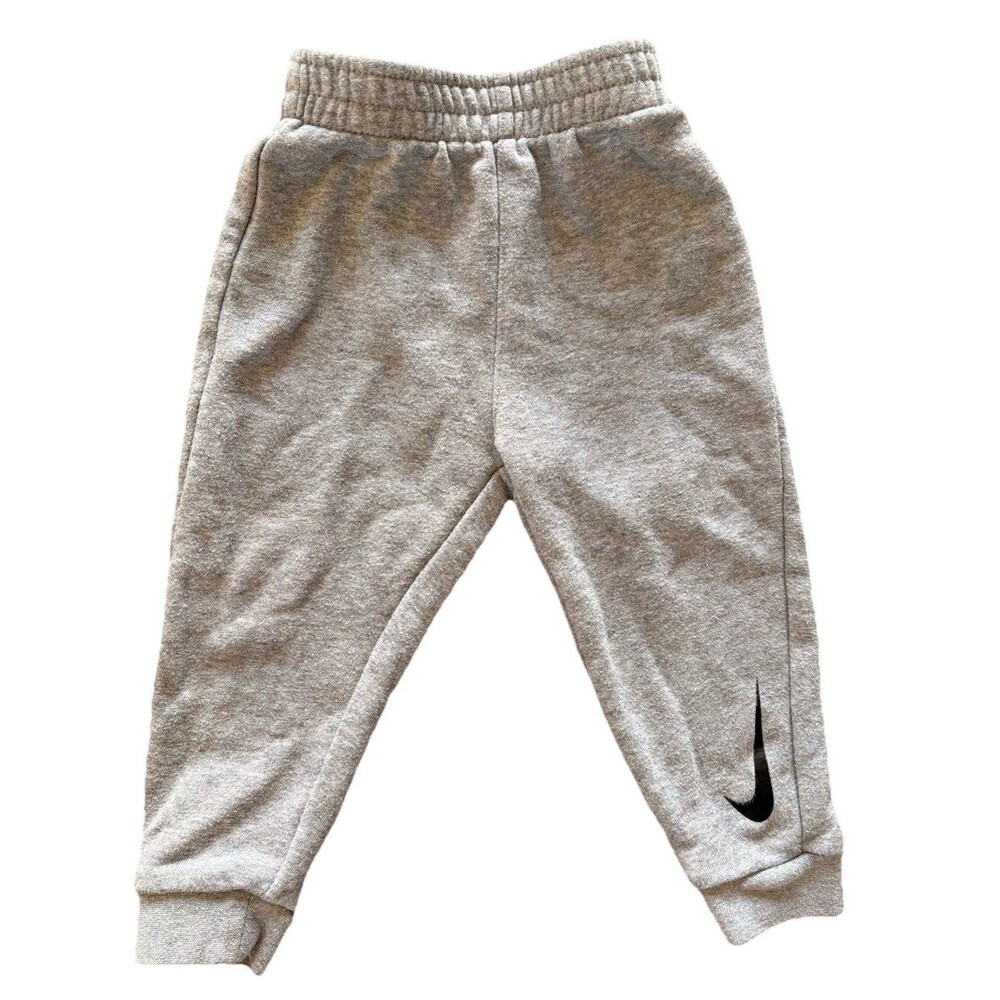 Nike Baby Jogger Pants Gray Fleece Sweatpants Black Logo Size 18 Months
